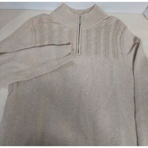 Karen Scott XXL Women's 1/4 Zip Pullover Sweater Cable‎ Knit 100% Cotton
